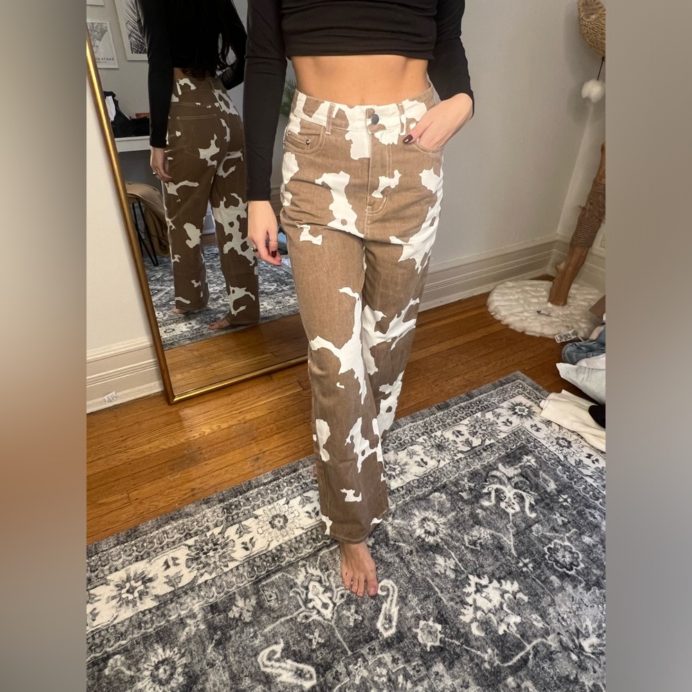 12th tribe cowprint jeans